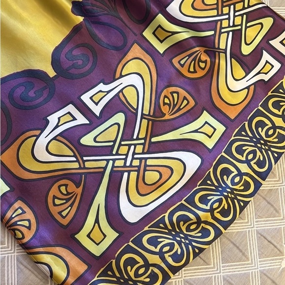 Vintage Ipekyol Yellow and Purple Patterned flowy summer dress size 8 - Picture 4 of 9